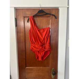 Michael by Michael Kors One-Shoulder Swimsuit – Terracotta – Size 8 –‎ NWT